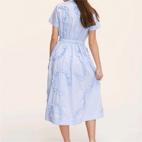 Kate Spade Target Blue Ruffle Button-Down Dress Size M - Picture 4 of 12